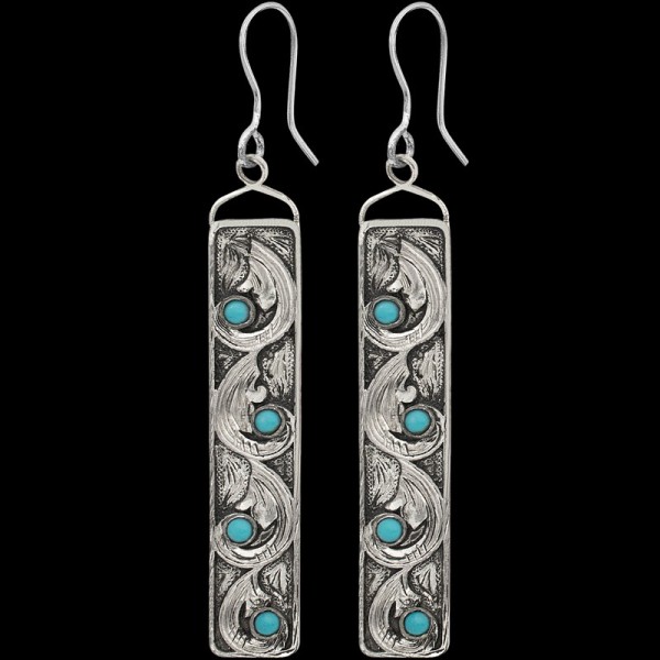 Magnolia Earrings, Who doesn't love turquoise?! The Magnolia Earrings are crafted on a German Silver base with our signature antique finish to give a 'vintage' fe